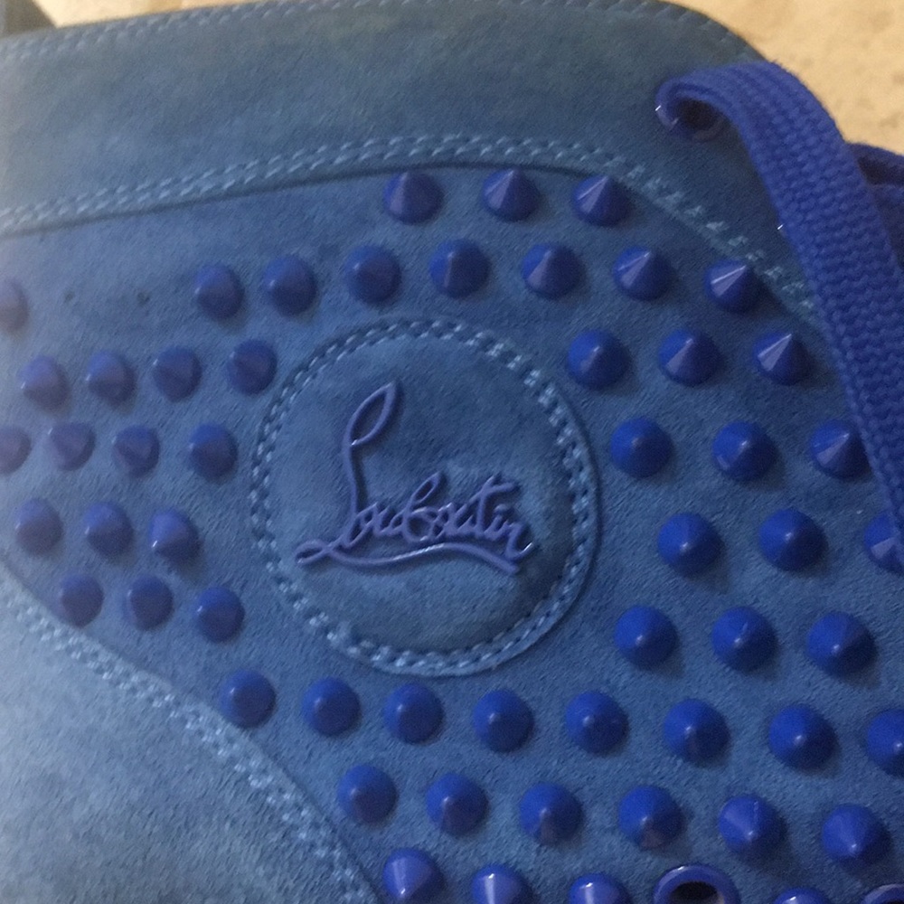 Blue Veau Velour Christian Loubitons